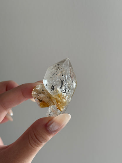 Golden Herkimer Point High Clarity Heart