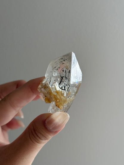 Golden Herkimer Point High Clarity Heart