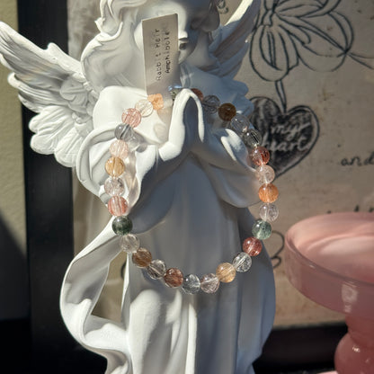 Rainbow Rabbit Hair Amphibole 6.5mm Bracelet