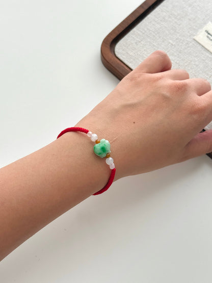 Lucky Pig Fortune Green Myanmar m Jade Grade A Bracelet