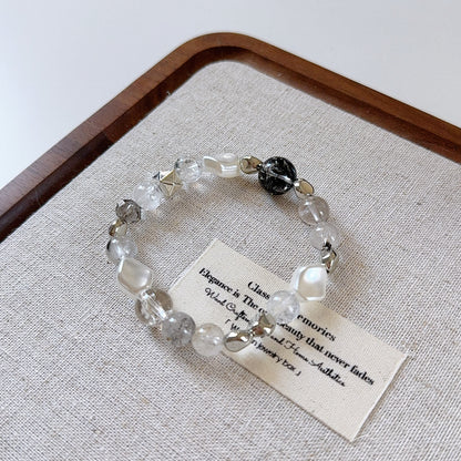 Black Herkimer Diamond Design Bracelet
