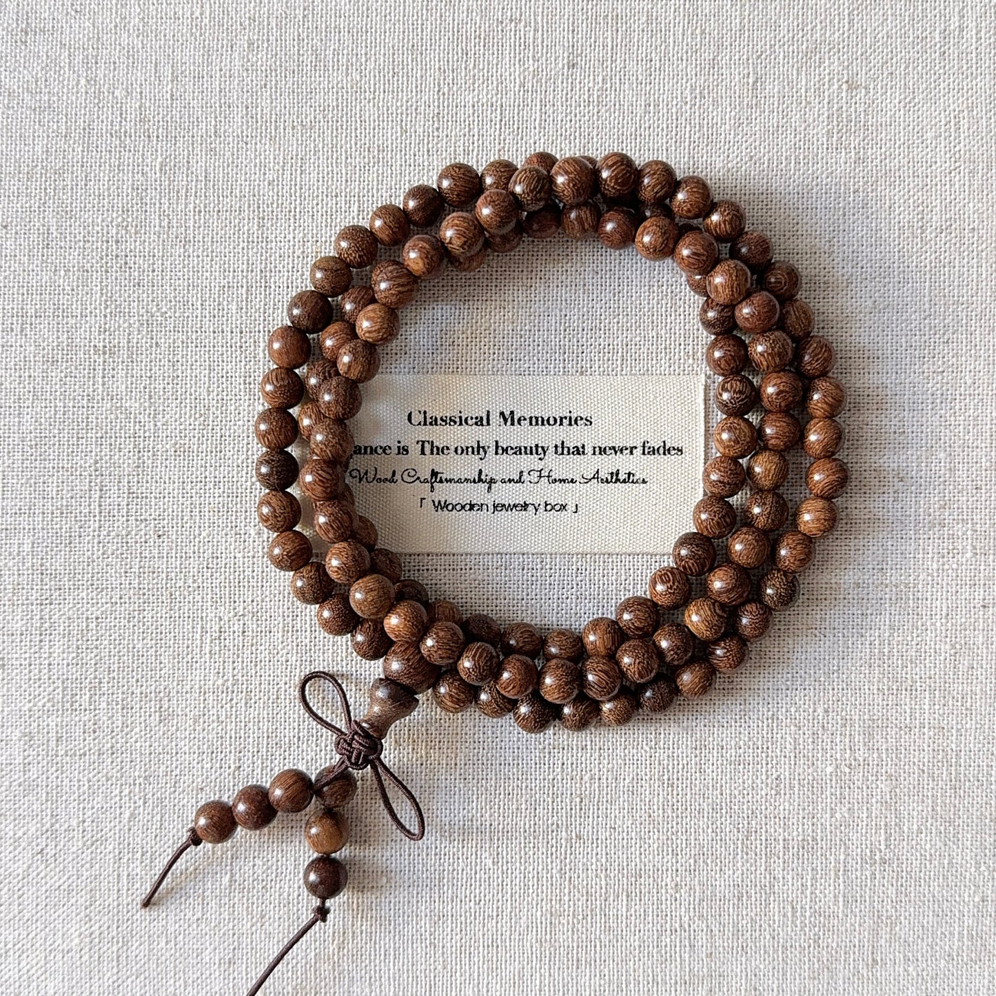 Gold Phoebe Ebony Gold Wire Sandalwood 108 Mala 6mm Bead Bracelet 金絲檀木