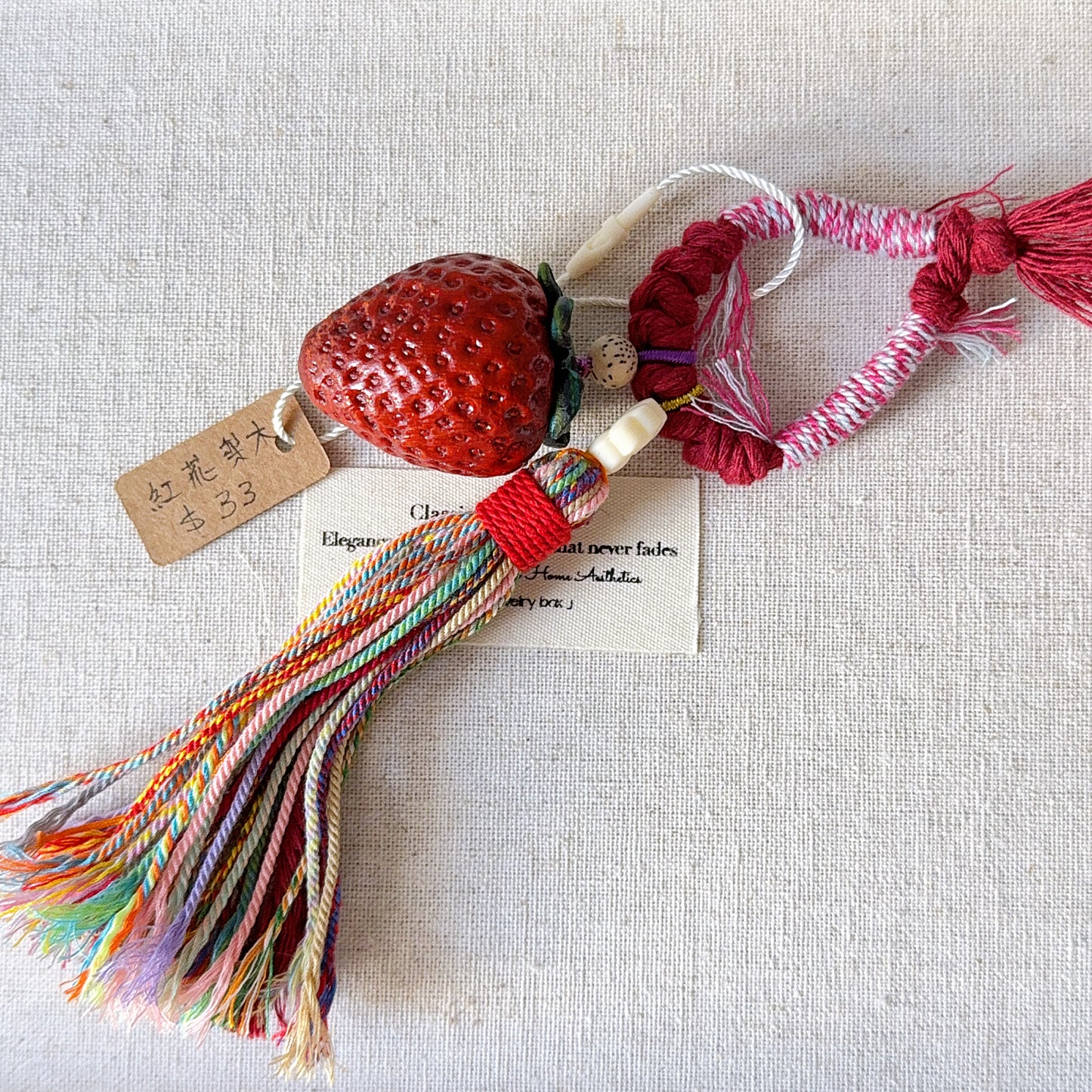 Red Padauk Wood Strawberry Chain Layard 紅花梨木
