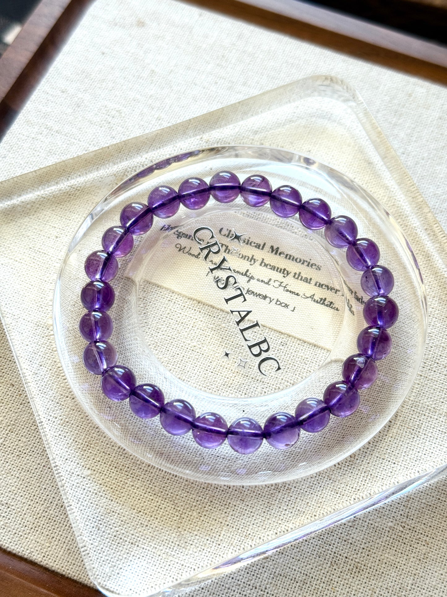 High Grade Brazil Amethyst 7.8mm Bead Bracelet