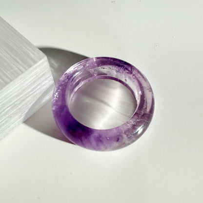 Amethyst Bangle Ring Band US 8