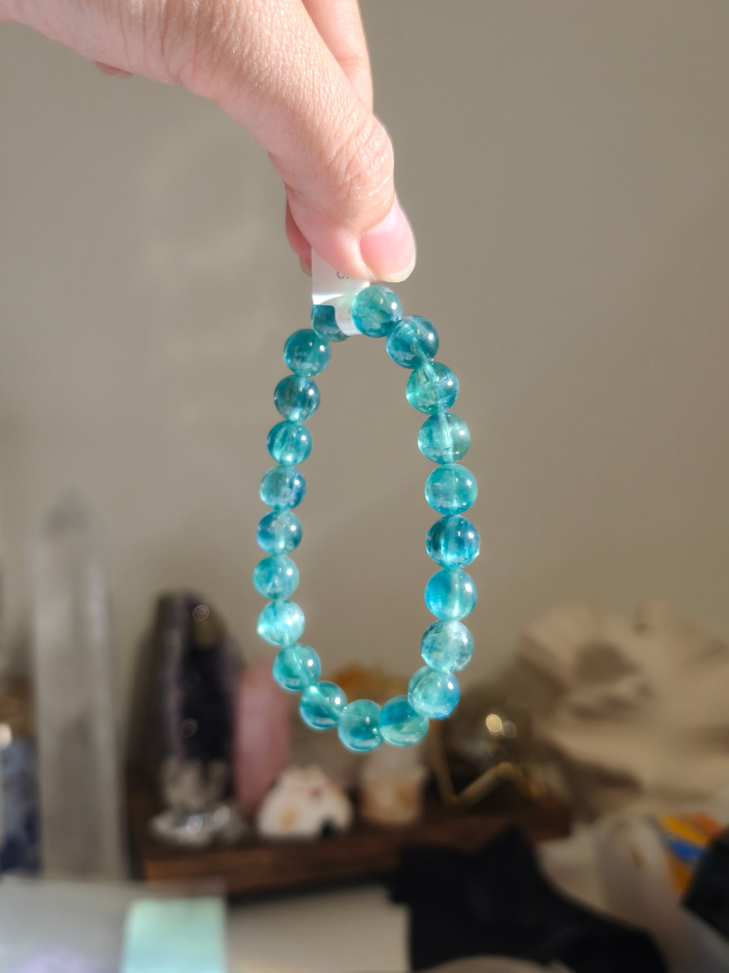 Bicolor Blue Green Kyanite Beaded Bracelet 綠藍晶石