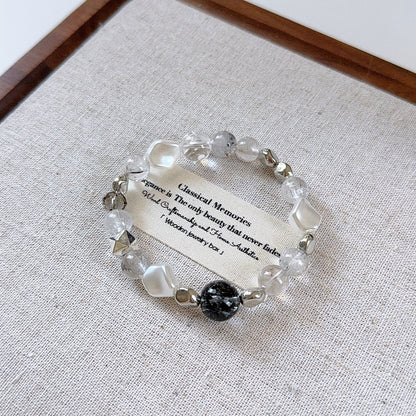 Black Herkimer Diamond Design Bracelet