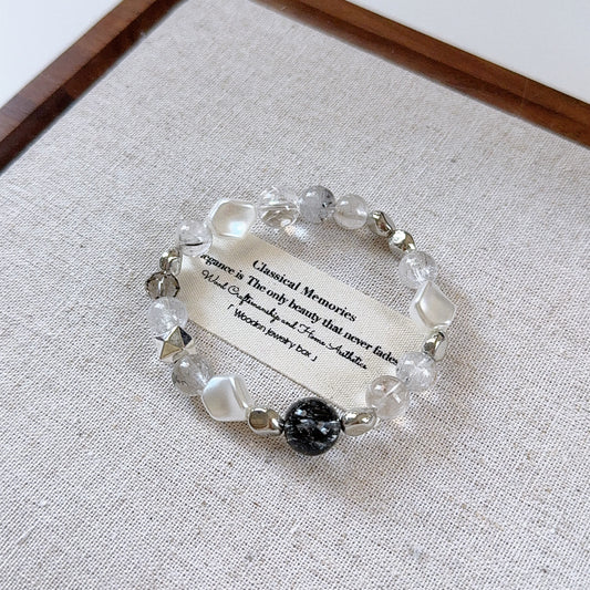 Black Herkimer Diamond Design Bracelet