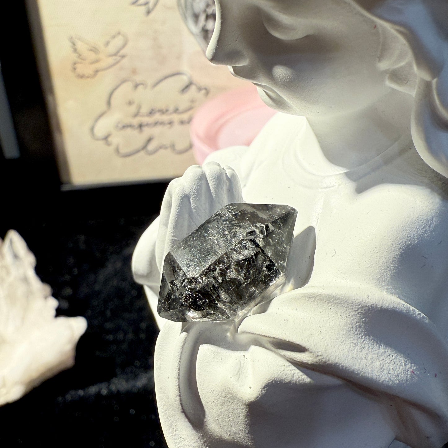 DT Herkimer Diamond Black Hydrocarbon and Phantom