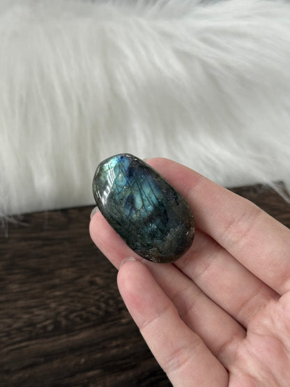 Labradorite Palm Stone Double Sided Flash