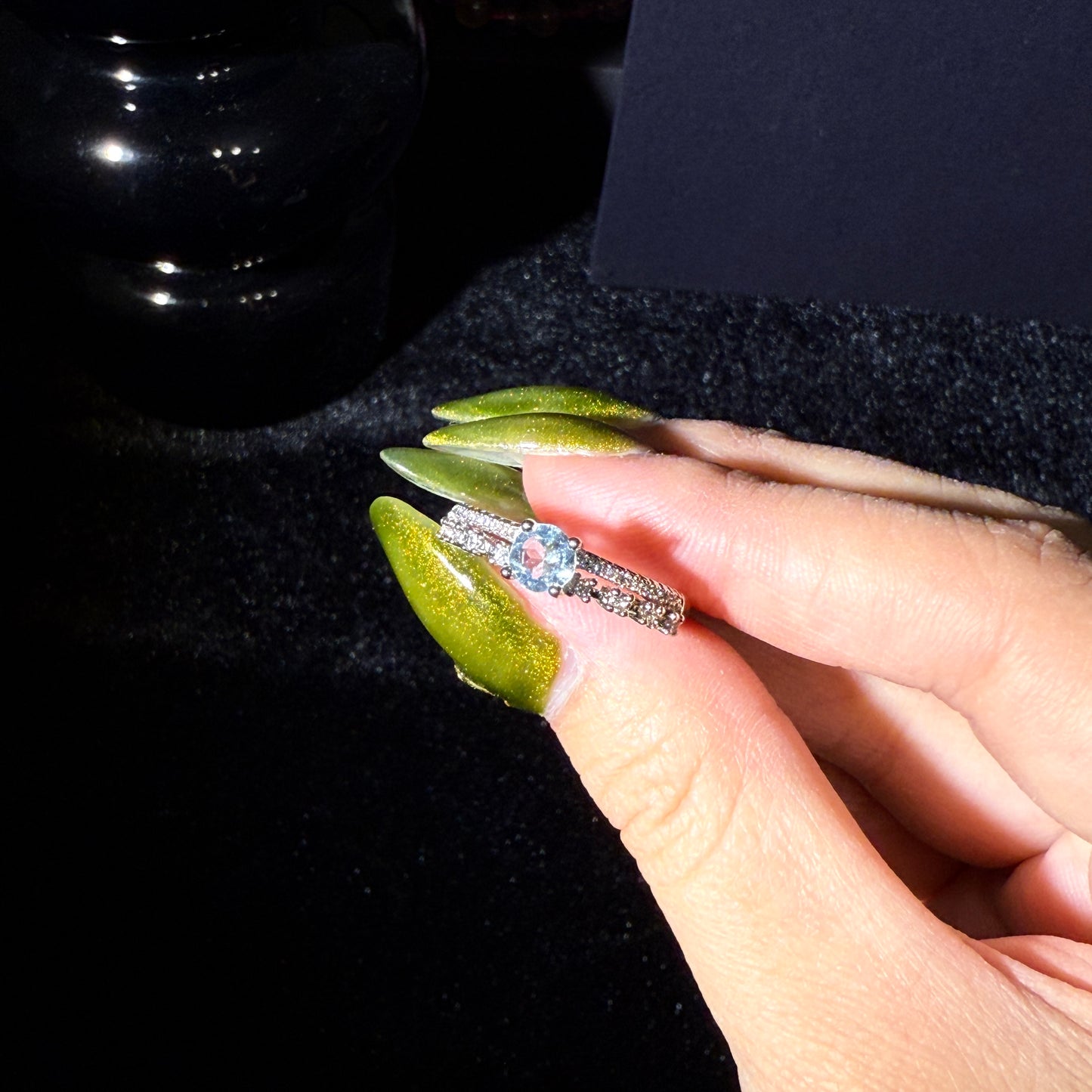 Blue Topaz Silver Plated Ring