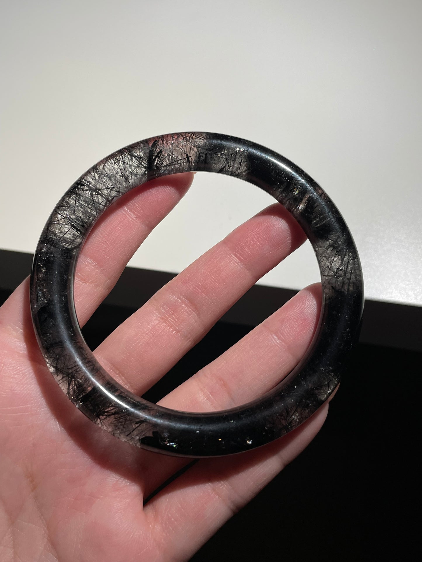 High Quality 60.3mm Black Rutilated Quartz Bangle