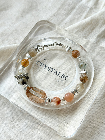 Spring Garden Quartz Phantom Beaded Design