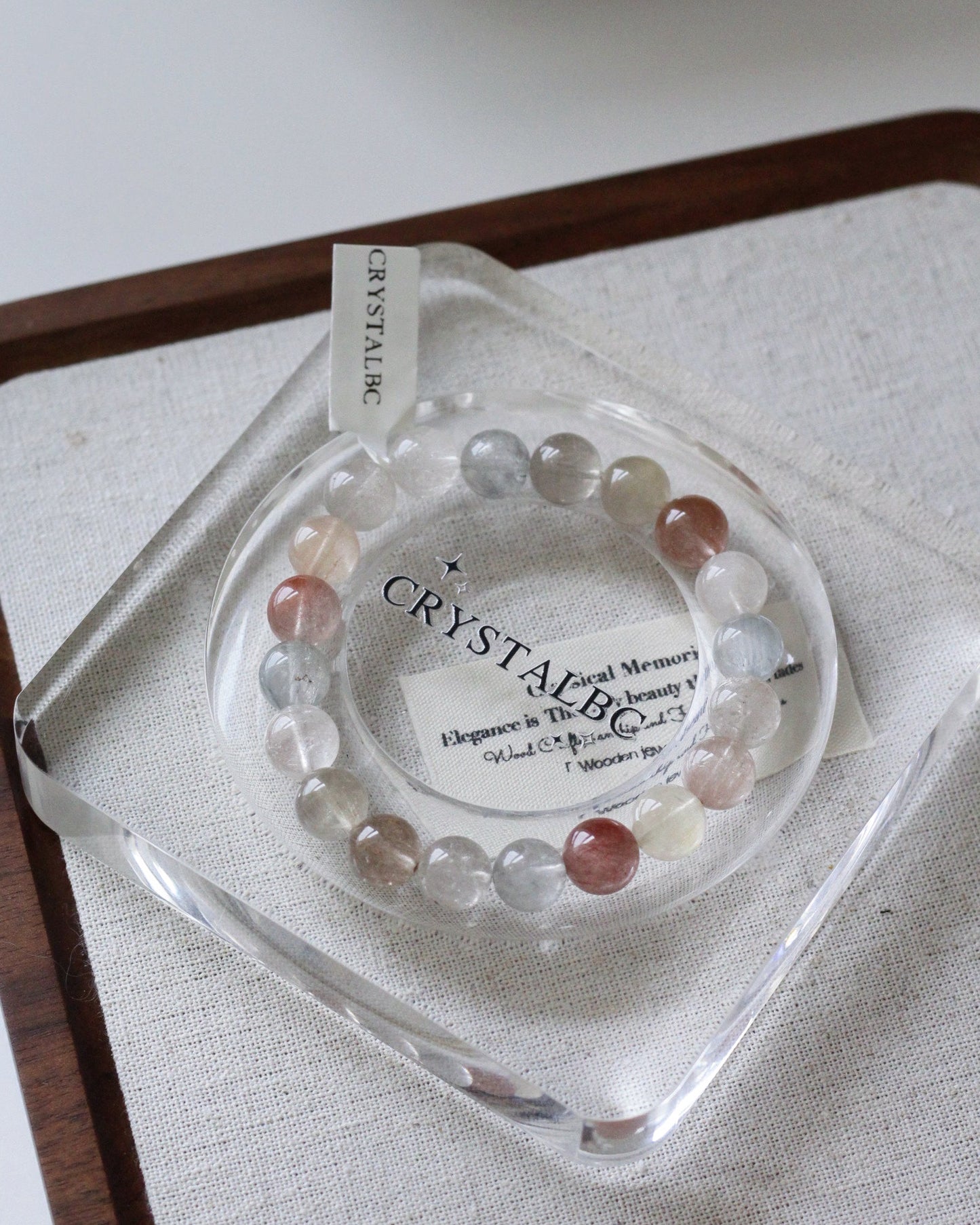 Morandi Rabbit Hair Amphibole Rutile Quartz Bead Bracelet 9.8mm