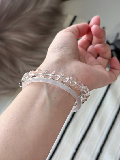 Myanmar Slim White Jade Bangle 57mm