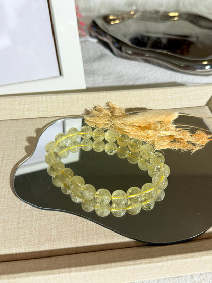 Collector Grade Libyan Gold Tektite Desert Glass 10mm Beaded Bracelet
