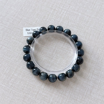 Blue Tiger Eye 9.6mm Beaded Bracelet