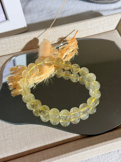 Collector Grade Libyan Gold Tektite Desert Glass 10mm Beaded Bracelet