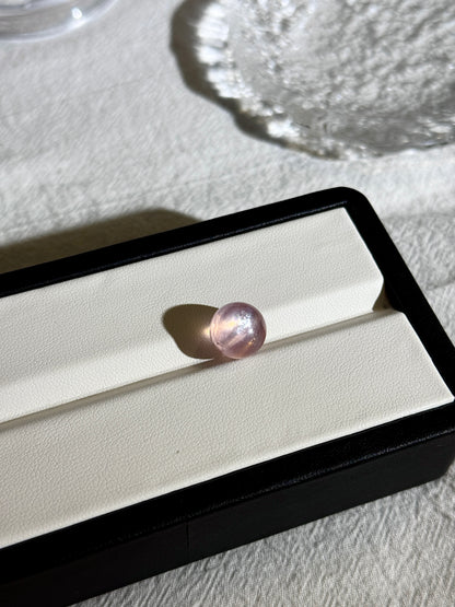 Pink Lepidolite Double Sided Flash Single Bead 11mm