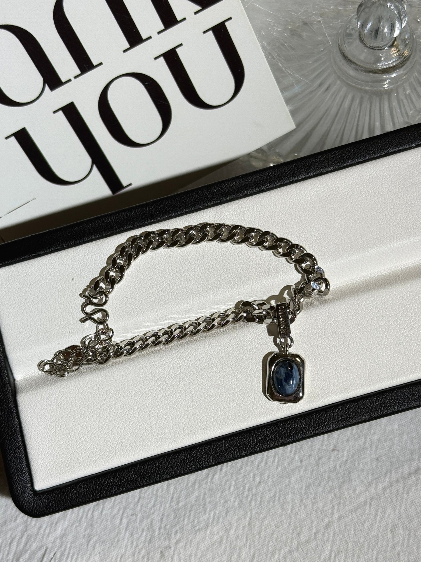 Pietersite Silver Charm Bracelet