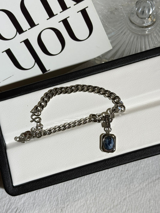 Pietersite Silver Charm Bracelet