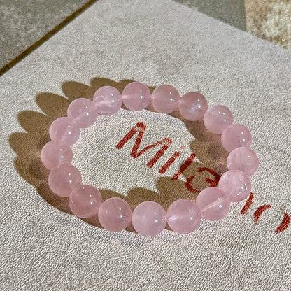 Rose Quartz 11.8mm Beaded Bracelet