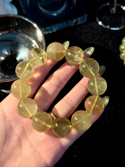 Collector Grade Libyan Gold Tektite Desert Glass 18mm Beaded Bracelet