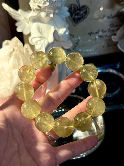 Collector Grade Libyan Gold Tektite Desert Glass 18mm Beaded Bracelet