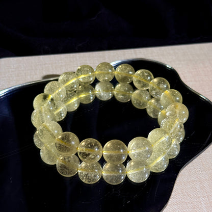 Collector Grade Libyan Gold Tektite Desert Glass 12mm Beaded Bracelet