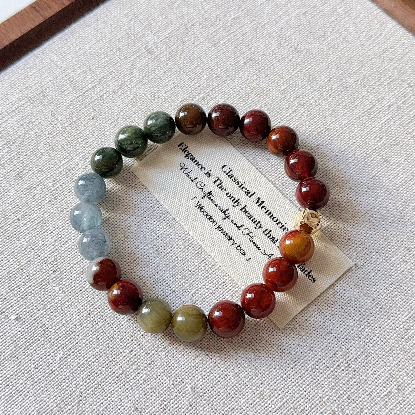 Rainbow Rabbit Hair Amphibole Quartz 8.8mm Beaded Bracelet