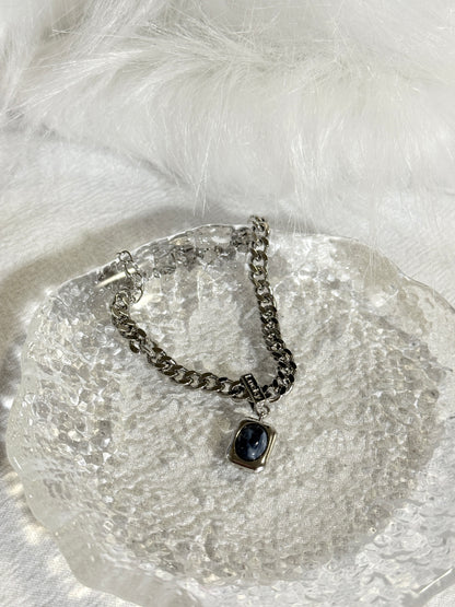 Pietersite Silver Charm Bracelet