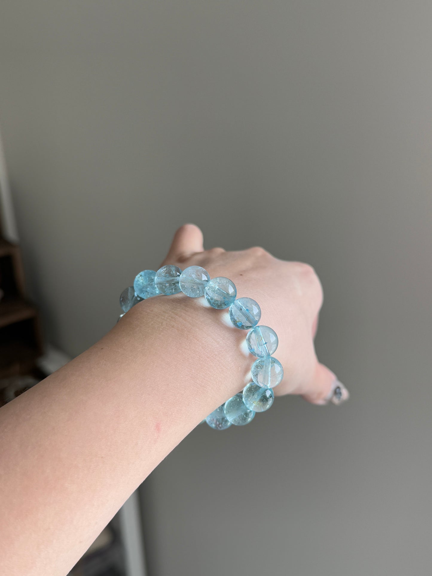 Natural Top Grade Blue Topaz 11.2mm Beaded Bracelets