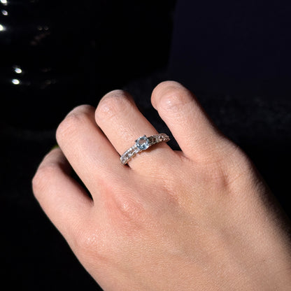 Blue Topaz Silver Plated Ring