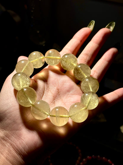 Collector Grade Libyan Gold Tektite Desert Glass 18mm Beaded Bracelet