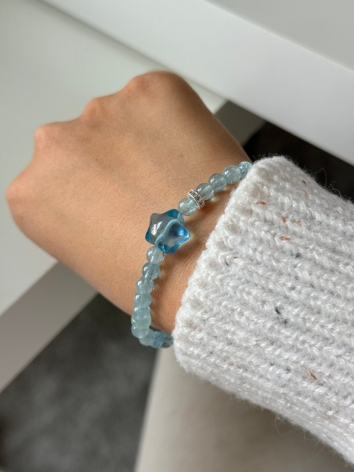 Aquamarine Star Bracelet