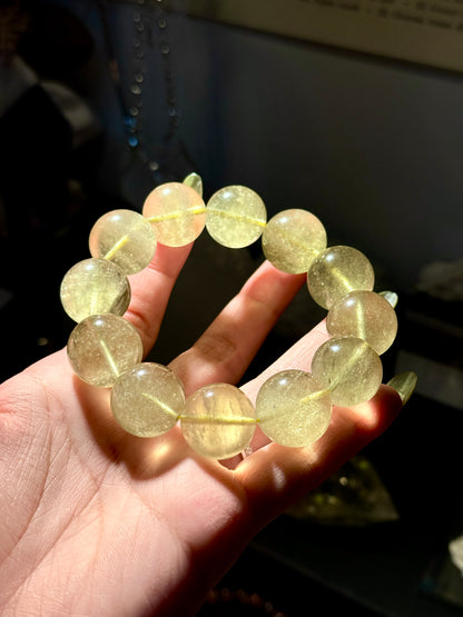 Collector Grade Libyan Gold Tektite Desert Glass 18mm Beaded Bracelet
