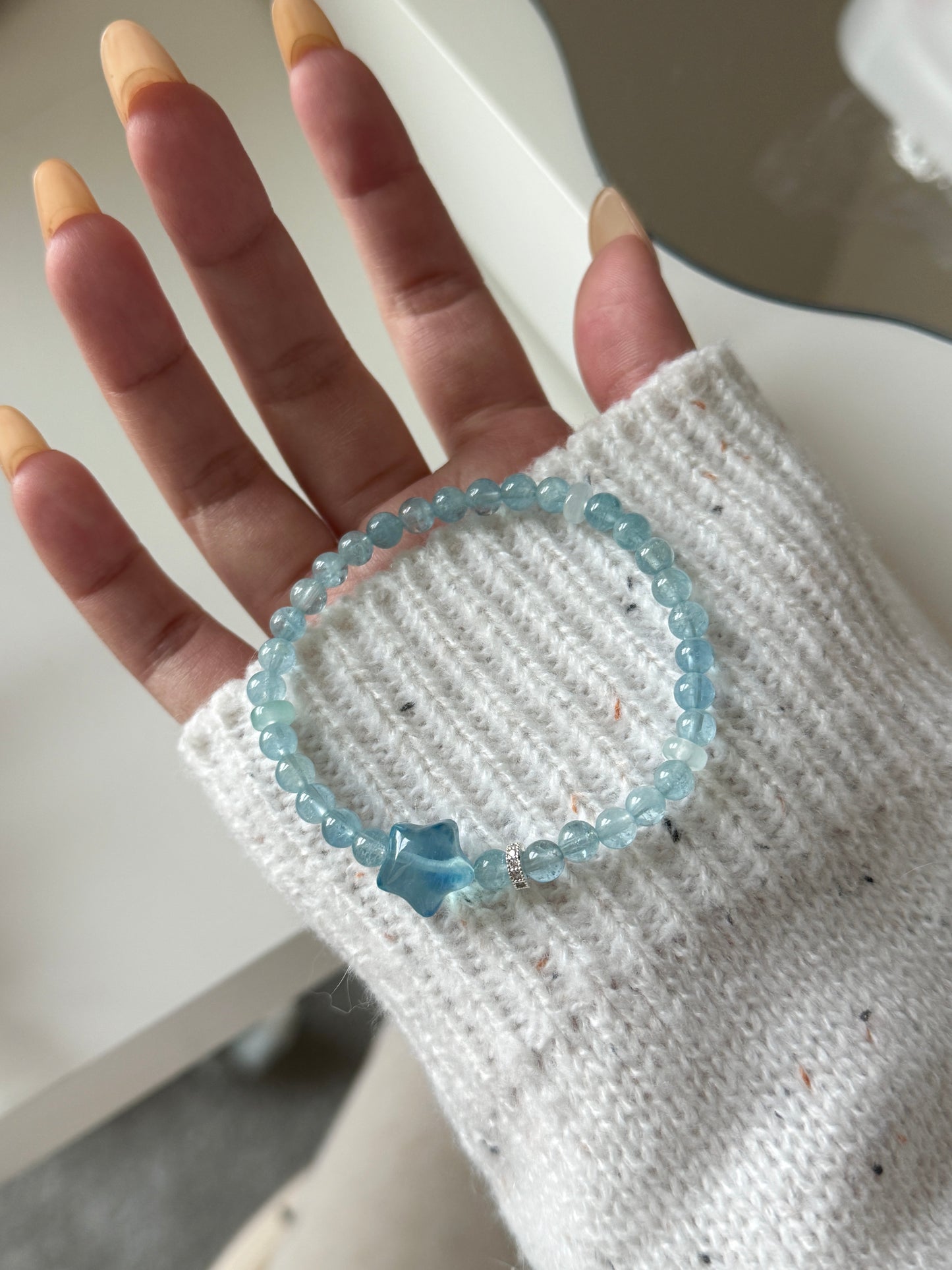 Aquamarine Star Bracelet