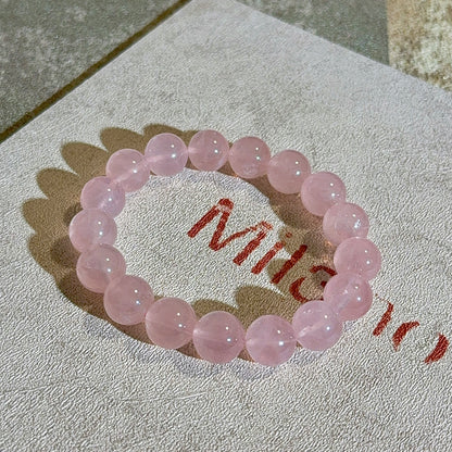 Rose Quartz 11.8mm Beaded Bracelet