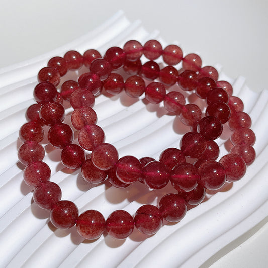Strawberry Quartz Beaded Bracelet
