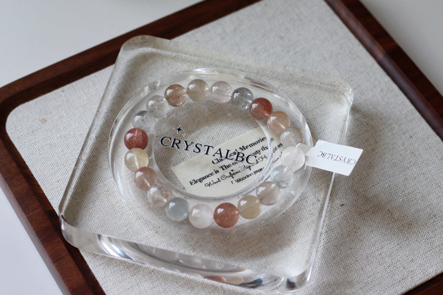 Morandi Rabbit Hair Amphibole Rutile Quartz Bead Bracelet 9.8mm