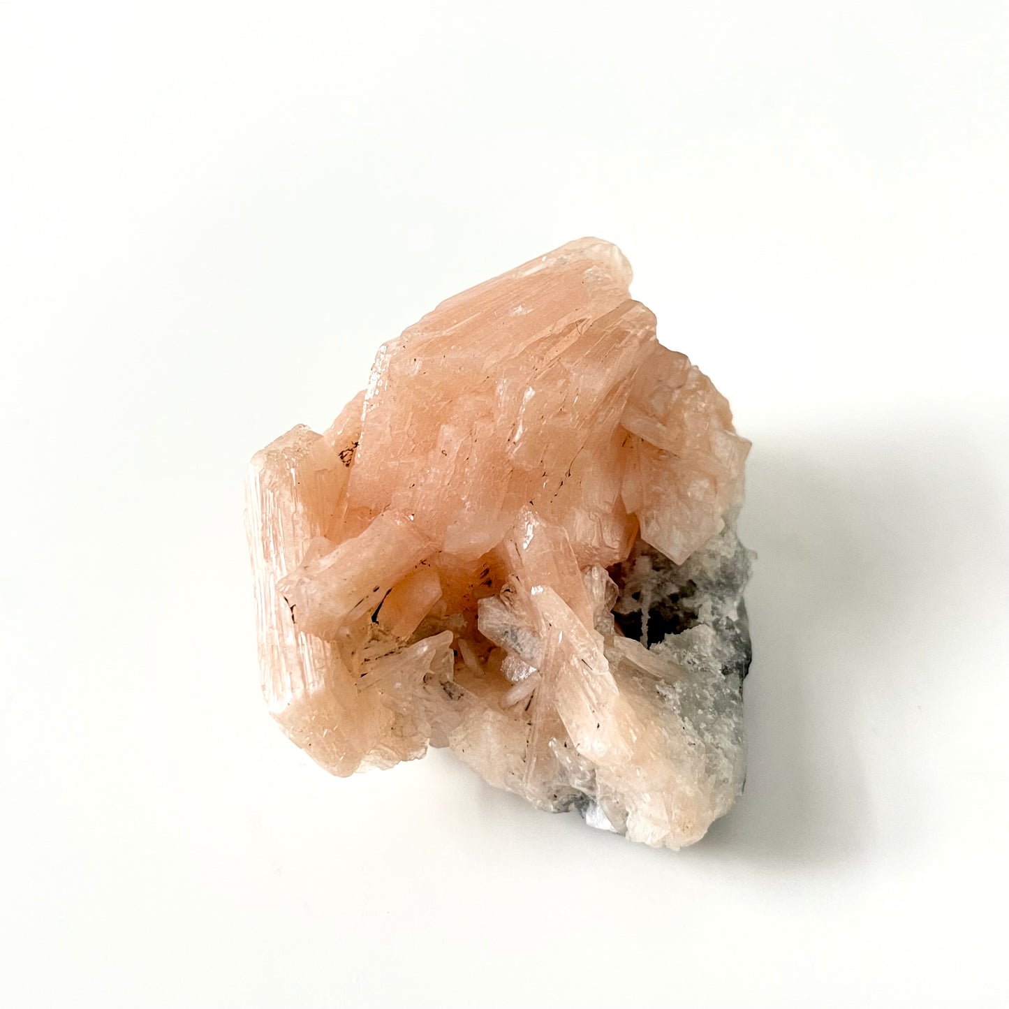 Peach Stilbite with Apophyllite Cluster