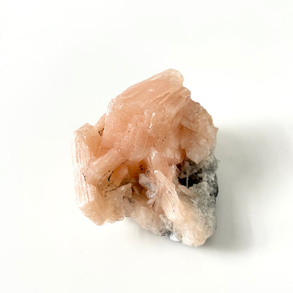 Peach Stilbite with Apophyllite Cluster