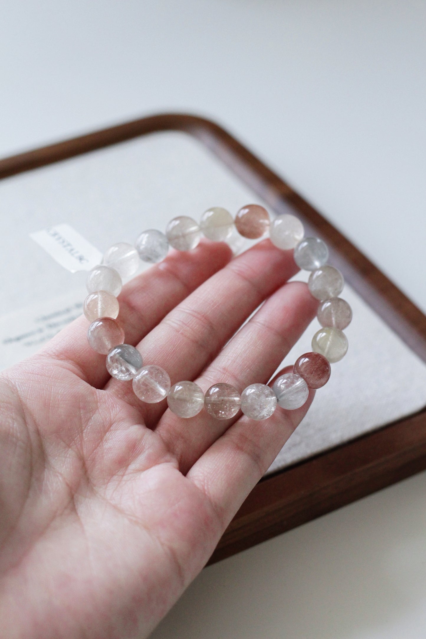 Morandi Rabbit Hair Amphibole Rutile Quartz Bead Bracelet 9.8mm