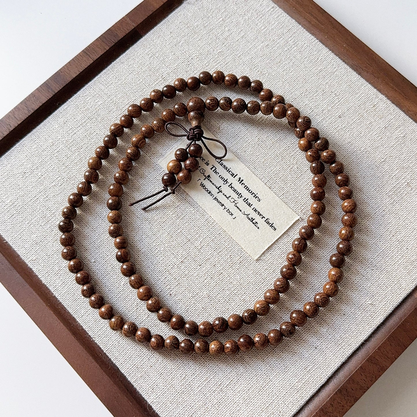 Gold Phoebe Ebony Gold Wire Sandalwood 108 Mala 6mm Bead Bracelet 金絲檀木