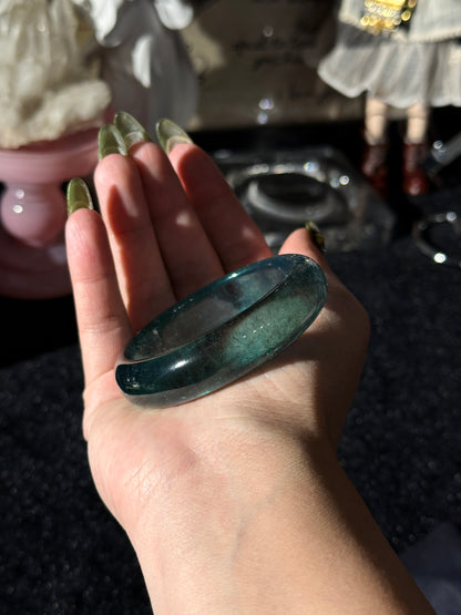 Dark Green Beryl Aquamarine Bangle