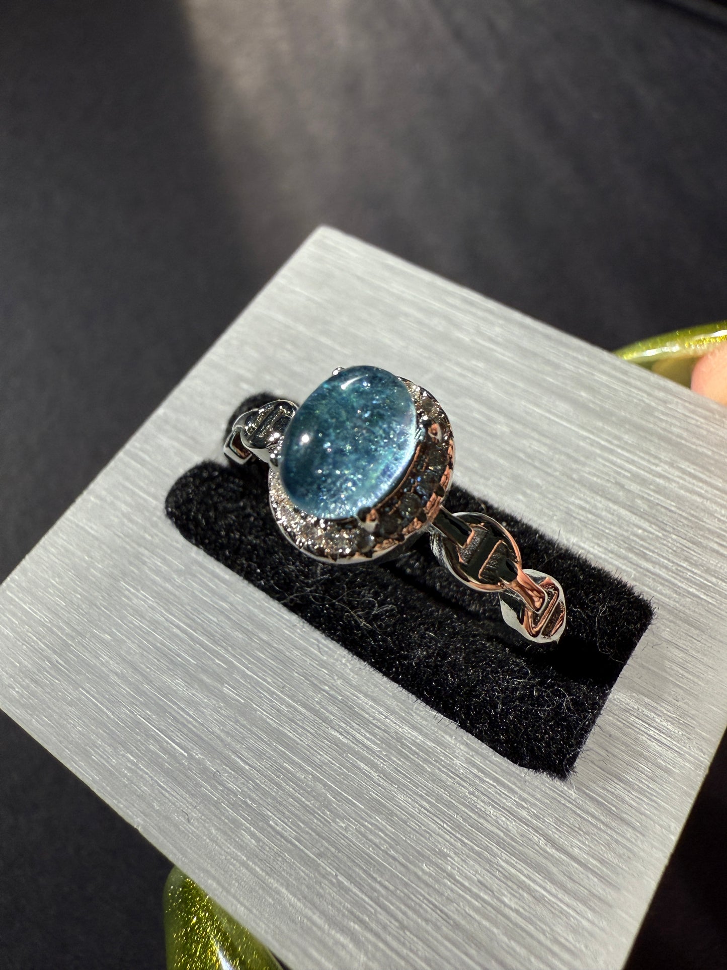 Aquamarine zirconia Ring Adjustable Free Size