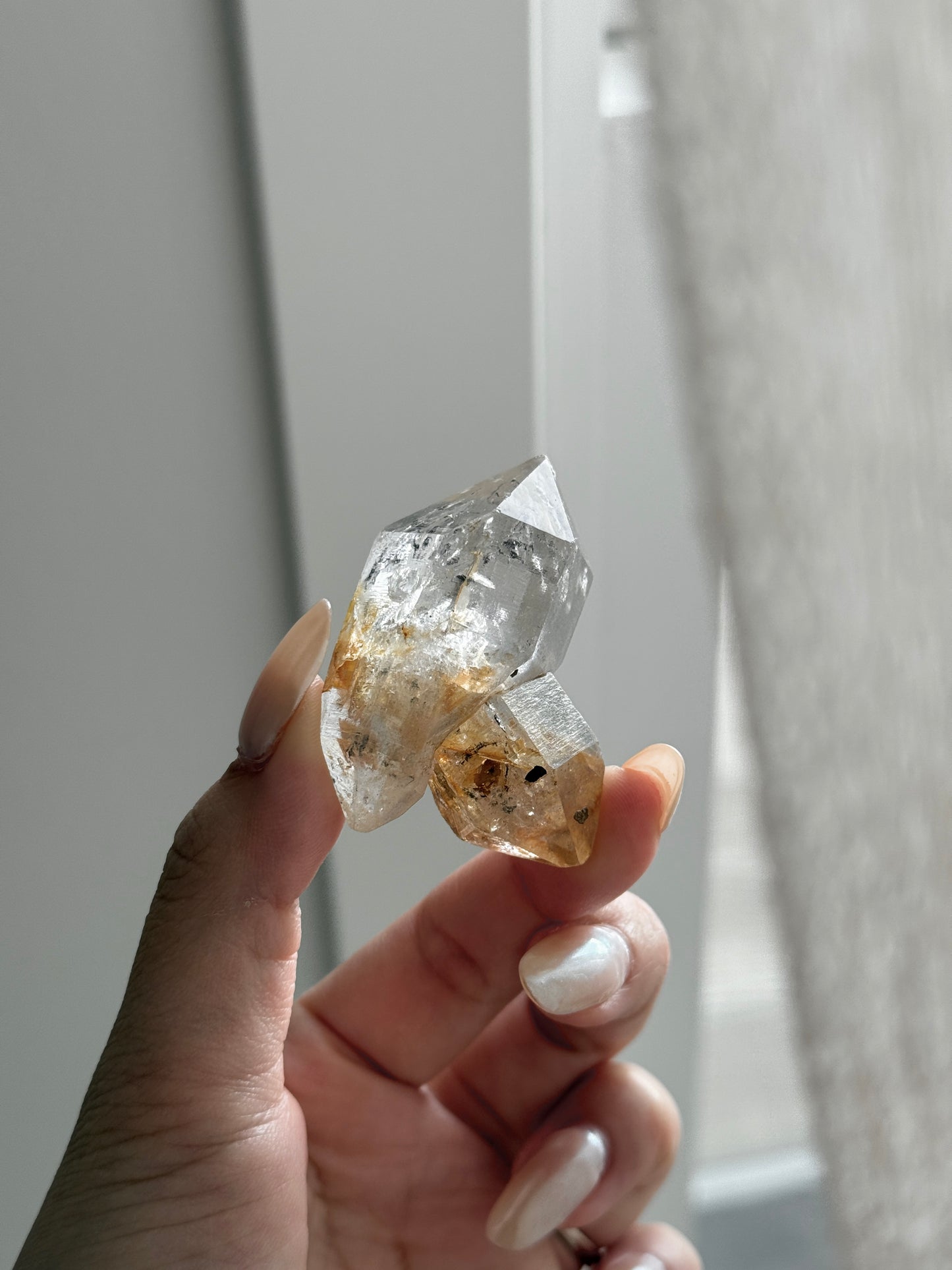 Golden Herkimer Point High Clarity Heart
