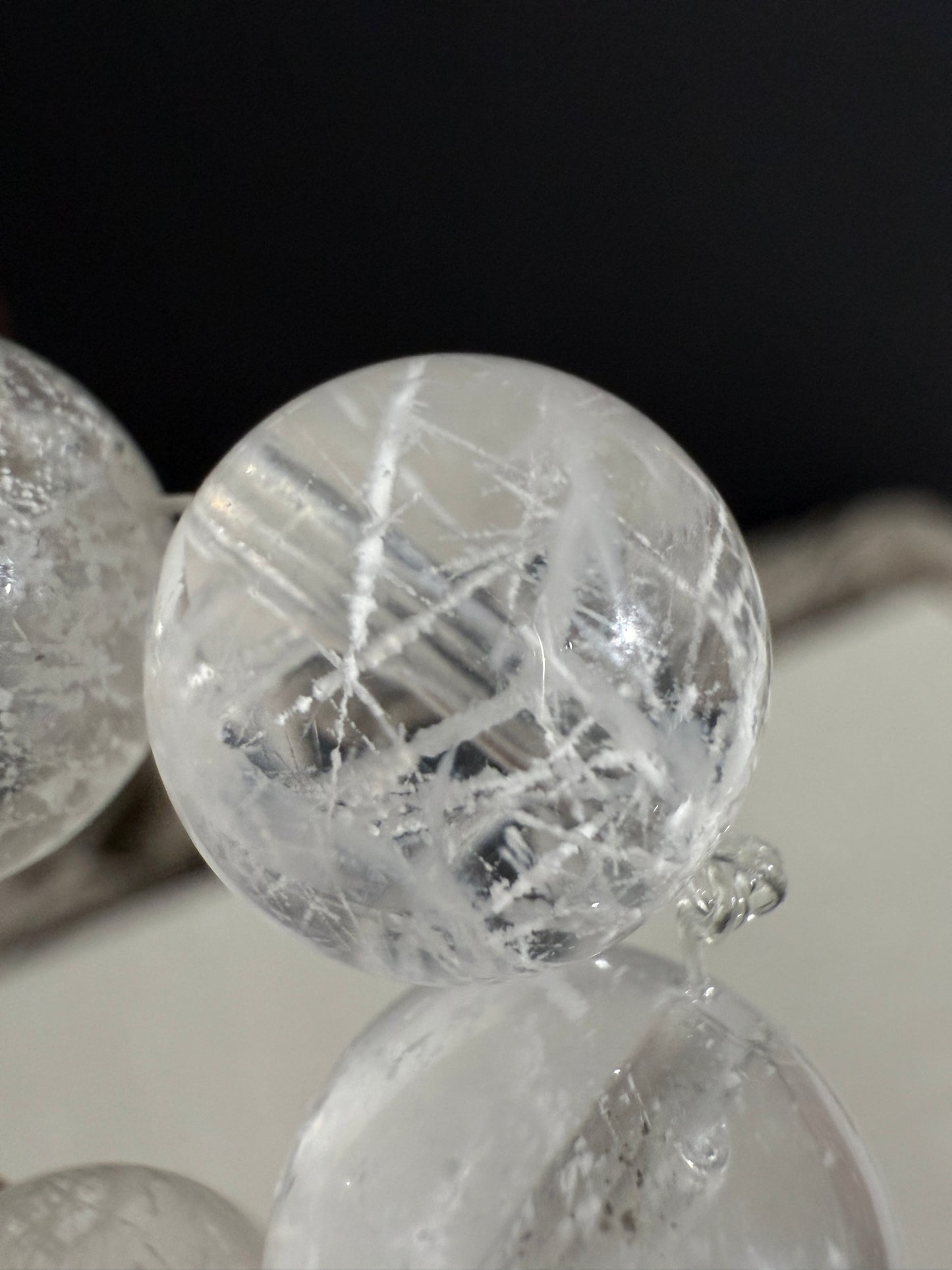 White Snowflake Phantom Beads Bracelet