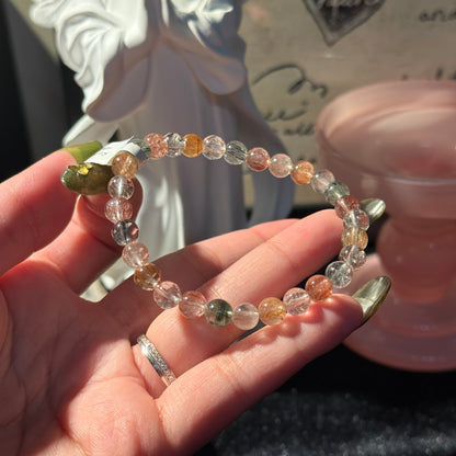 Rainbow Rabbit Hair Amphibole 6.5mm Bracelet