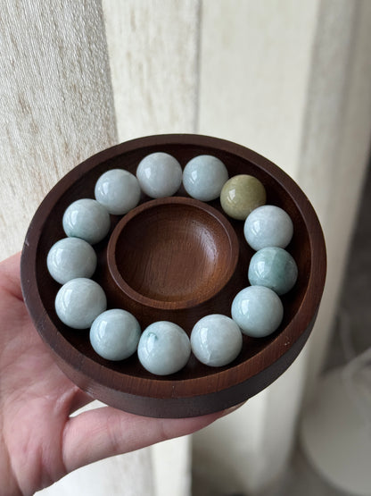 Natural Burmese Jade Grade A Beaded Bracelet 15mm+